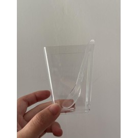 60-Pack Dessert Cups with Spoons 5 oz Mini Plastic Dessert Cups for Party Yogurt Parfait Jello Fruit Trifle, Clear Reusable Square Dessert Bowls Shot Glasses for Puddings Mousse Ice Cream Appetizer