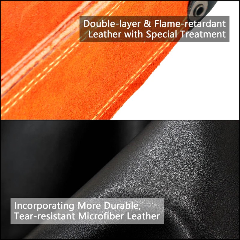 Chanharm Flame-Resistant Electrode Bag, Cowhide Leather Welding Rod Holder, Wearable