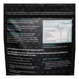 Creatina Monohidratada en Polvo de Alta Pureza Sin Sabor 500g - 100 Servicios - 5g por Porción - Preworkout, Alto Rendimiento