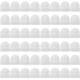 Falari 48 Pack Bulk Wholesale Lot Winter Beanie Hat Unisex Skull Knitted Ski Cap for Cold Weather - White