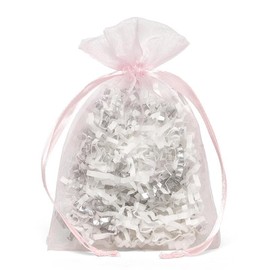 Pink Organza Sheer Bags | Quantity: 30 | Width: 2"