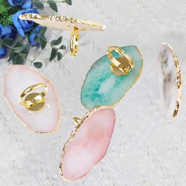 EXCEART - Juego de 5 paletas de resina para uñas, soporte de pegamento calcomanía para uñas de gel UV, equipo de manicura y pegamento para pestañas (estilo mixto)