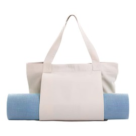 Zimoer Sports Bag Women's Yoga Bag Large Linen Carry Bag for Yoga Mats Yoga Accessories Storage Bag for Yoga Mat Fitness Bag Gym Bag Training Bag for Sports Travel Yoga (Beige)