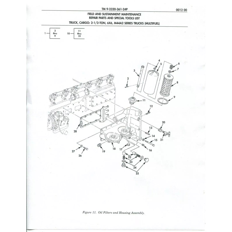 Oil filter parts kit 2.5T/M35A2 4330-00-884-48