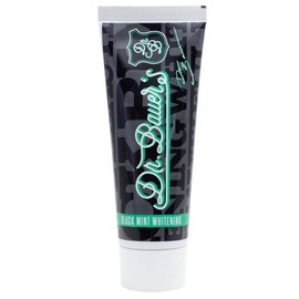 Dr. Bauer's Black Mint Whitening Black Toothpaste 75 ml with Activated Carbon with Coconut Oil Fluoride Free with Papain with Hydroxyapatite