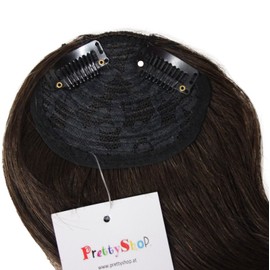 PRETTYSHOP Fringe Bangs Clip in Extension Hair Piece Heat-Resisting Synthetic Fiber chestnut brown mix # 4T35 HF1-2