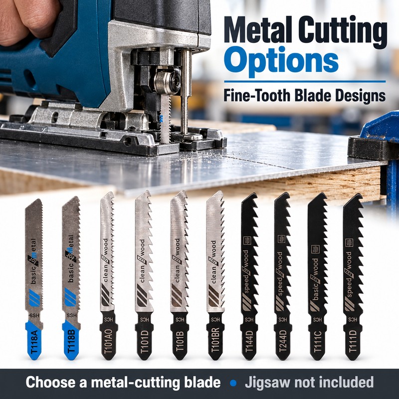 T-Shank Jigsaw Blades for Wood, Metal & Plastic Cutting –