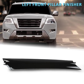 CHEDA Front Pillar Finisher Trim Panel Molding Left Driver Side Black Compatible with Nissan Armada 2017-2023, Fit Infiniti QX56 2011-2013/ QX80 2014-2023