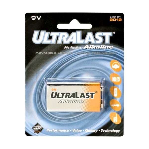 ULTRALAST ULA9V ULA9V 9-Volt Alkaline Battery, Multicolor, One Size