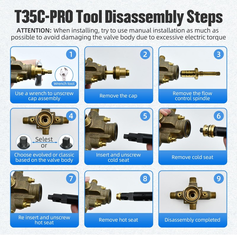 Universal Seats Removal Tools for Symmons Temperature Control Valve, Multi-purpose