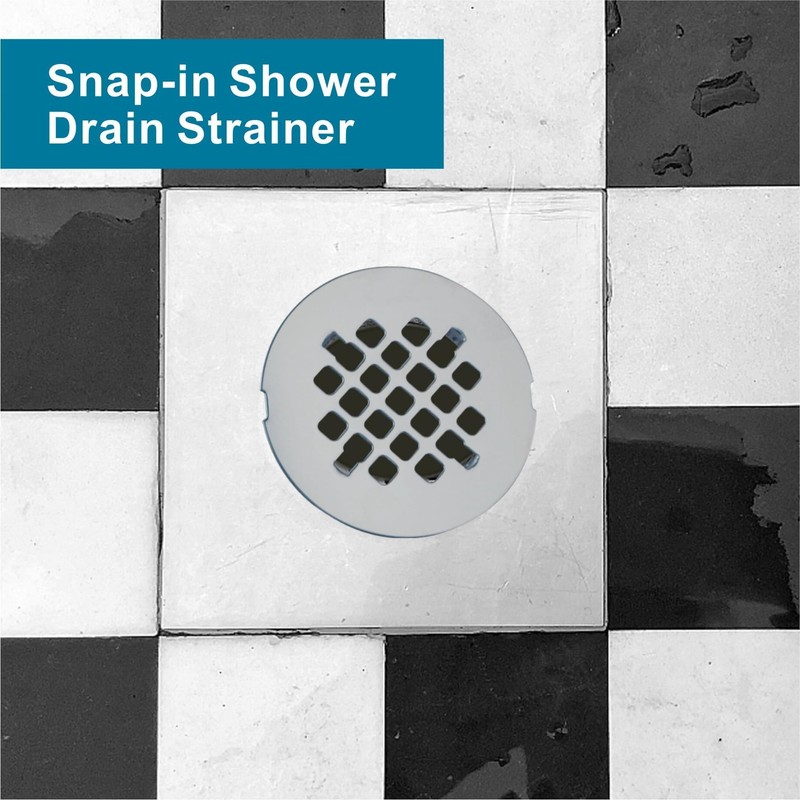 Chrome Plated Snap-in Shower Drain Cover Replacement, Welsan Stainless Steel