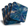 Sawfish® Coaster Set of 4 Square - Navy Blue Marble