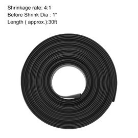 DMiotech Heat Shrink Tube Electrical Insulation Tube 4:1 Cable Wire Tubing Sleeving Wrap Black 1inch Diameter 30ft Long