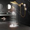 10" Gold Shower Head with Handheld, 5 Spray Handheld with