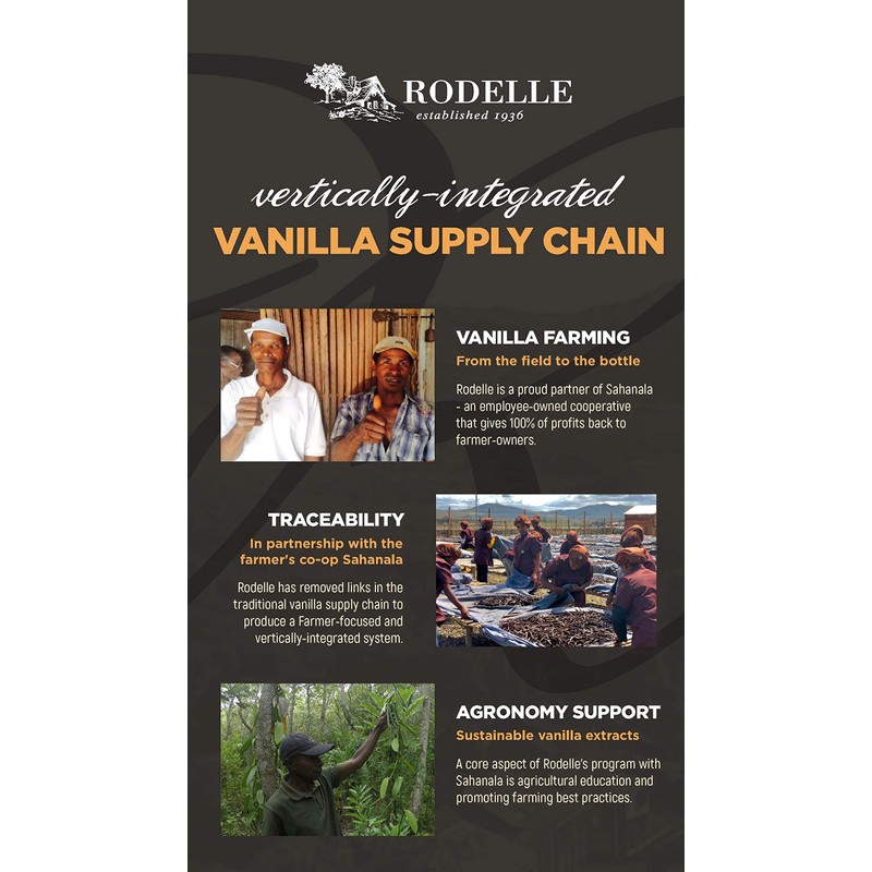 RODELLE Pure Vanilla Extract, 16 Fl Oz