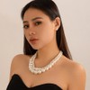 Chunky Pearl Necklace Choker for Women Big White Imitation Pearl