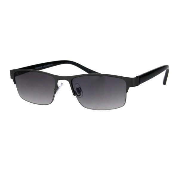 Multi Focus Progressive Reading Sunglasses 3 Powers in 1 Rectangle Gunmetal +1.5