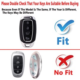 ShuDay Key Fob Cover Case Compatible with Hyundai Palisade Elantra Kona Accent Azera Veloster Car Accessories (Blue, 4-button)