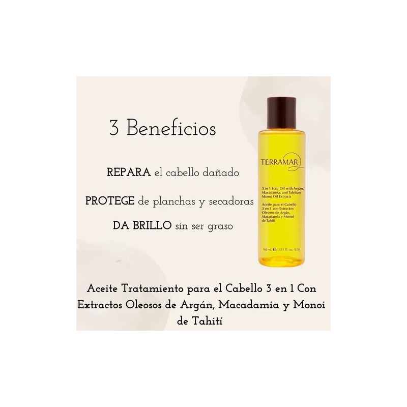 Mayoreo 20 Óleos Terramar Tratamiento Cabello. Serum Argán