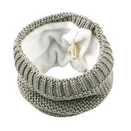 XIAOHAWANG Baby Winter Scarf Warm Kids Thick Knit Scarves Plush lining Double Layered Toddler Neckerchiefs lovely(Grey 1)