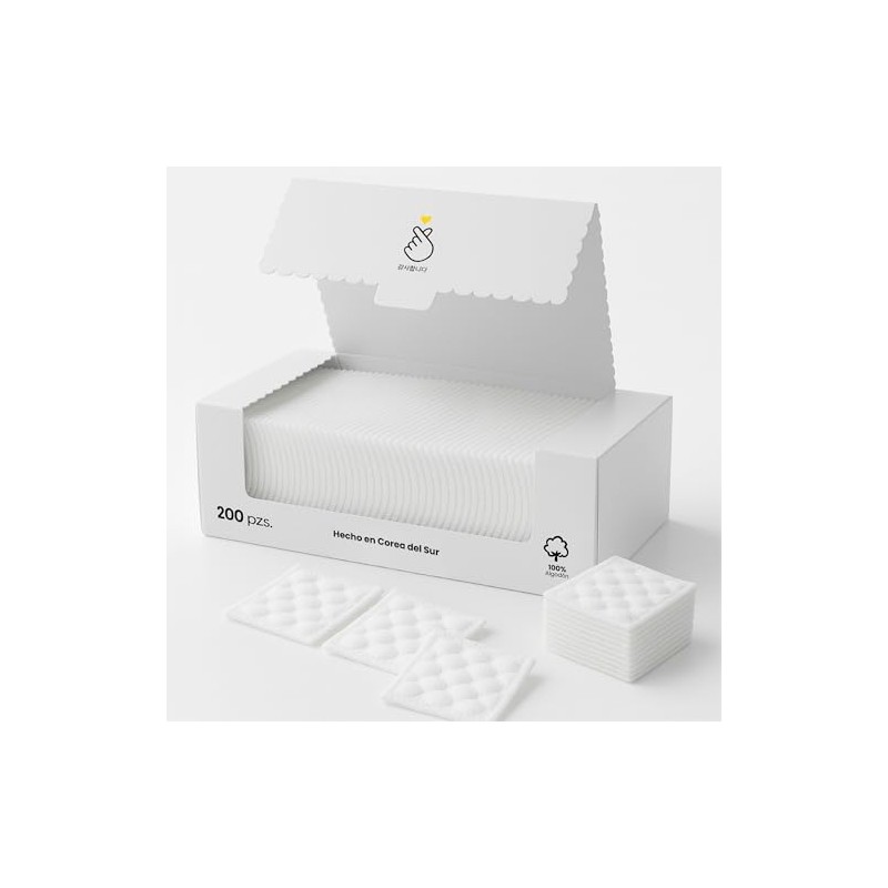 Almohadillas de Algodón Premium, 200 Piezas, 100% Algodón, Hipoalergénicas, Hechas