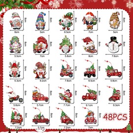 DKDDSSS 49 Pieces Christmas Wooden Ornaments, Christmas Decorations, Christmas Gnomes Pendant, Merry Christmas Bunting Banner, with Ropes, for Christmas Tree Decorations
