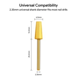 E Files Bits, JCMaster®2pcs Nail Drill Bits Set, 3/32" Universal Size, Professional Tungsten Nail Bits for Electric Nail Files, Durable Nail Bits for Acrylic Nails Gel Nails Down Removing Cuticle