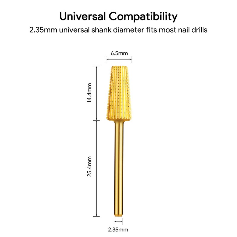 E Files Bits, JCMaster®2pcs Nail Drill Bits Set, 3/32" Universal
