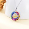 Kvgogo White Gold Plated Silver Hollow Ballet Circular Colorful Crystal