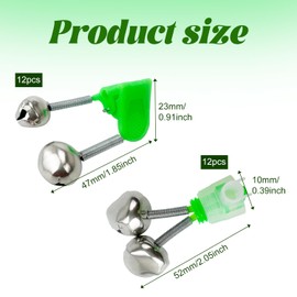 24 Pcs Fishing Bells Clip, Loud Sound Bite Fishing Rod Alarm, Fishing Ring Bell, Screw Fishing Bells, plastic clip Fishing Bells, Twin Bells Plastic Fishing Bells Clips for Fishing Enthusiasts