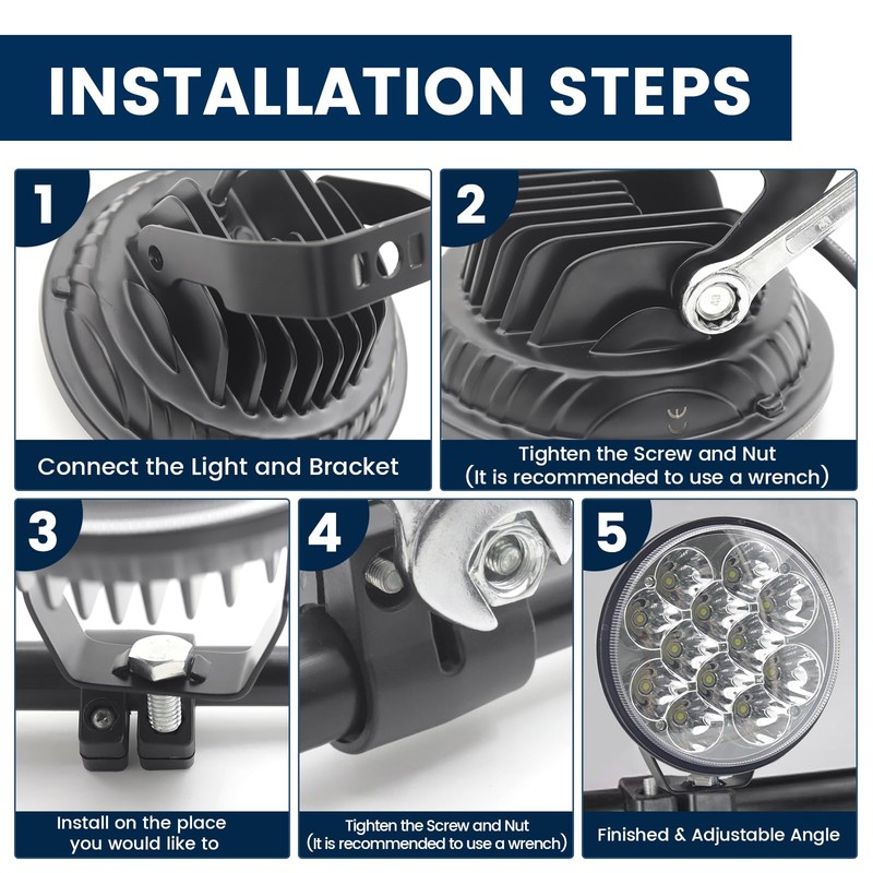 jose2015 Motorcycle Spotlight Mounting Bracket,Motorcycle Fog Light Bracket Easy to