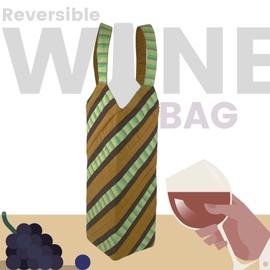 The Christmas Stocking for forever young-over 21!Xmas Fabric Wine bags to fill in the right holiday spirits.Decoration.Gift Packaging for all Seasons-Holidays.Stripes All The Way Wine Bag - Set of 1