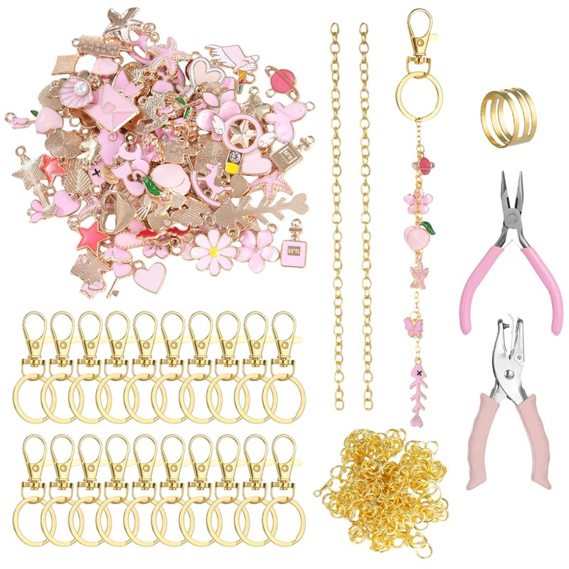 DORMIYA 325PCS DIY Lip Gloss Charms Keychain Kit with Random