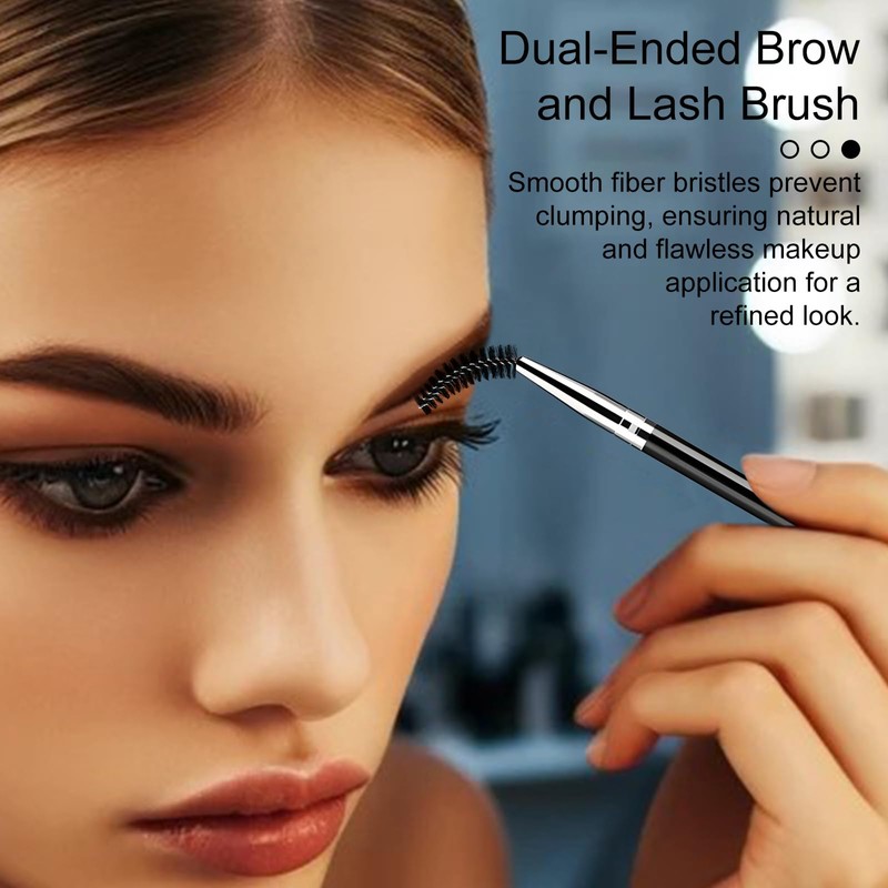 Duo Eyebrow Brush Set: Angled Eyebrow Brush & Spoolie, Eyelash