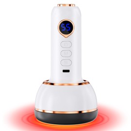 Vibrastone Massager with Heat Function and Vibration for Hands, Neck, Back, Feet and More, Relieves Fatigue and Muscle Relaxation, White