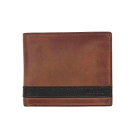Fossil Men's Leather Bifold Wallet with Coin Pocket for Men, Quinn Brown