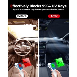 ASZSK Windshield Sunshade for Hyundai Tucson & Santa Cruz 2022-2025,Retractable Front Window Sun Shade Block UV Sun Visor Tucson 2025 2024 Accessories