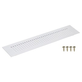 sourcing map Air Vents Cover, 1Pcs 250 x 50mm Aluminum Alloy Rectangle Air Return Vent Cover with Screw, Ventilation Grille Decorative Covers for Door Cupboard Wardrobe Shoes Cabinet (Silver)