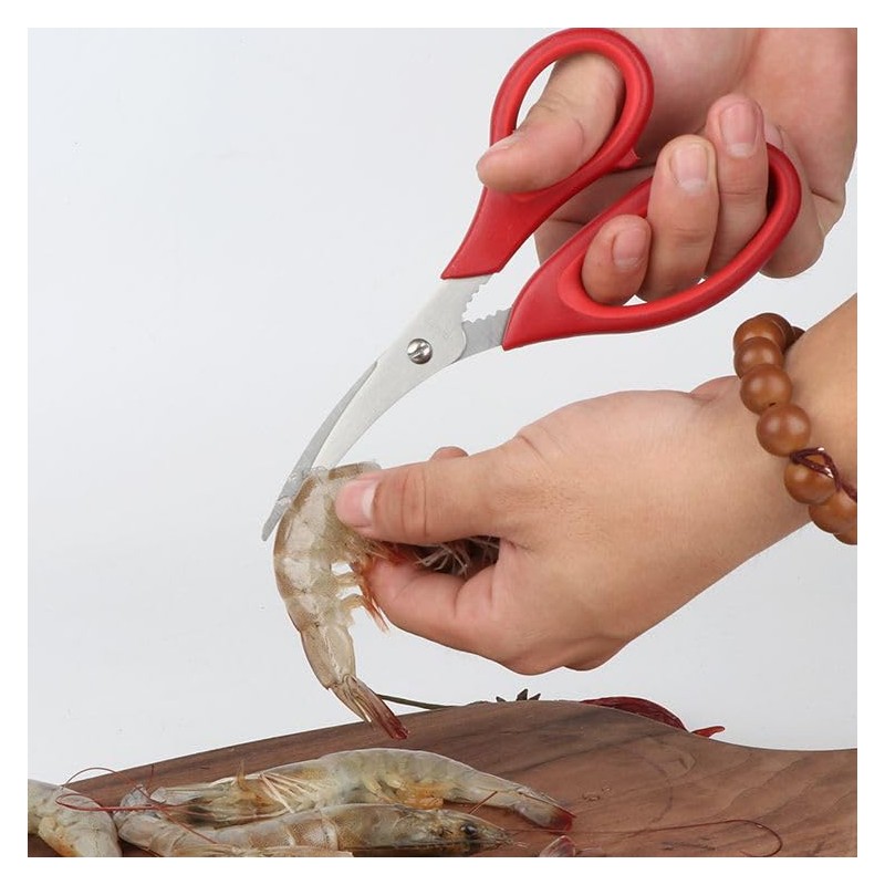 MINGZE 1 Piece Multifunctional Kitchen Scissors Fine Lobster Shears Shrimp