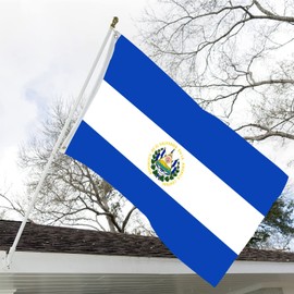 EL Salvador Flag 3x5 Foot Double Sided Salvadorian Flags for Outdoor Wall Heavy Duty 3 Ply 210D Polyester EL Salvador National Flag Banner with Durable Canvas Header and 2 Brass Grommets