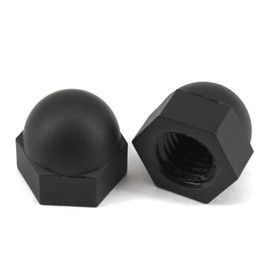 (50 Pieces) M6 Black Nylon Acorn Cap Nuts Plastic Hex Nut Threaded Dome Nuts