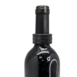 Set of 2 Black Stainless Steel & Plush Spill Proof Rings for Serving Wine Effortlessly and Stylishly