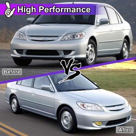 Nixon Offroad Fog Lights for Honda Civic 2004-2005 Fog Lamp Set Driving Fog Light Assembly Replacement 1 Pair (Yellow Lens)