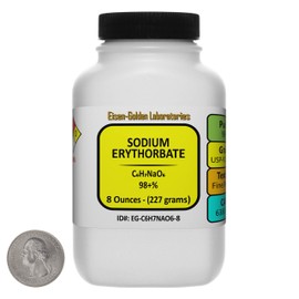 Sodium Erythorbate [C6H7NaO6] 98+% USP-FCC Food Grade Powder 8 Oz in a Bottle