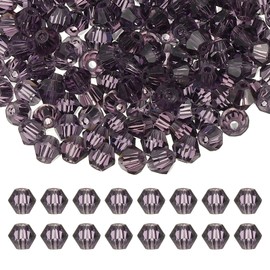 PATIKIL 6mm Bicone Crystal Beads, 200 Pcs Glass Faceted Bicone Beads Loose Spacer Bead for Jewelry Making Bracelet Necklace Earrings Wind Chimes Craft, Lavender