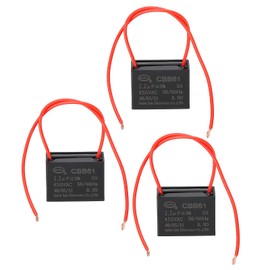 PATIKIL 2.2uF 450 V CBB61 Capacitor, 3Pcs Ceiling Fan Capacitor Motor Starting Capacitor Metalized Polypropylene Film Capacitors for Ceiling Fan Motor, Black