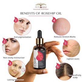 All Naturals 100% Pure Rosehip Oil and Argan Oil Combo (30ML Each) For Hair, Skin & Face