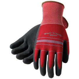 West County 030S/S Gloves – Small, Crimson/Slate, Protective Work Gloves with Foam Nitrile Palm, Fingertip Coating