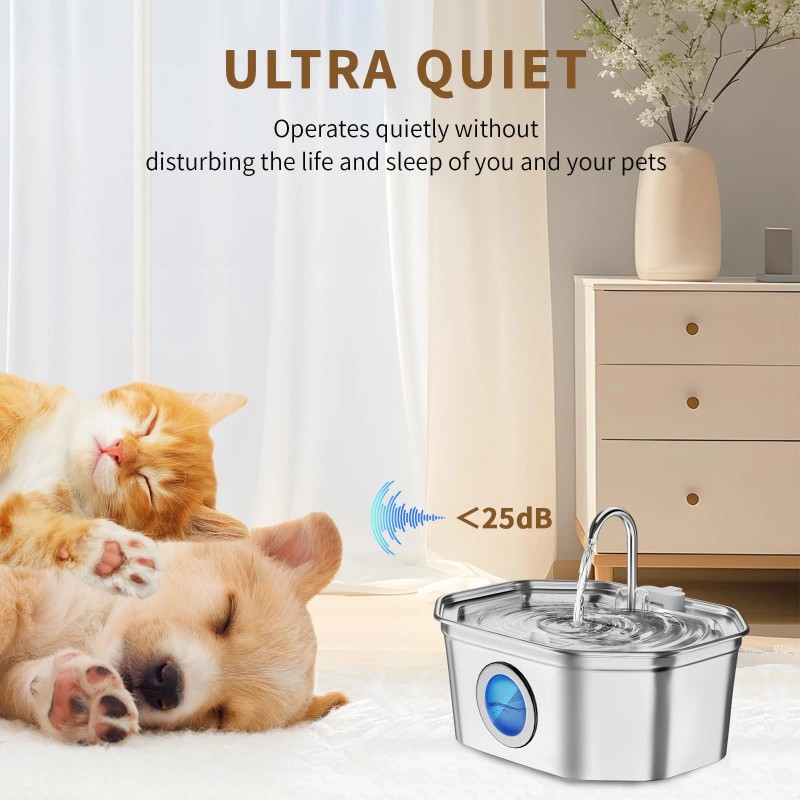 Apauk Cat Water Fountain Stainless Steel 108oz/3.2L APAUK Automatic Pet