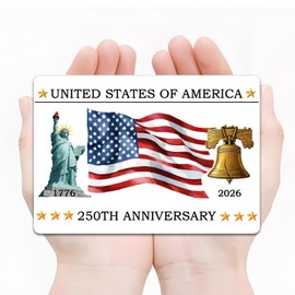 250th Anniversary Commemorative Fridge Magnet - United States of America 250 Years Statue of Liberty, 3.5x5 Inch Porcelain White Acrylic, Patriotic Keepsake Gift for 1776-2026 Semiquincentennial